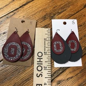 OSU Ohio state university handmade earrings